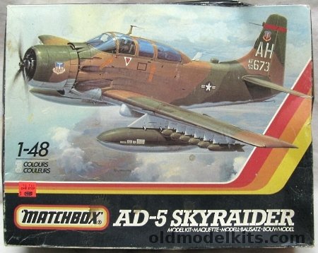 Matchbox 1/48 AD-5 Skyraider - (A1-E or AD-5N / A-1G), PK-651 plastic model kit